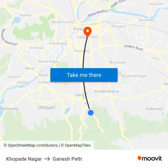 Khopade Nagar to Ganesh Peth map