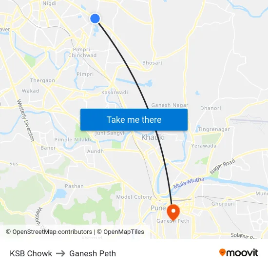 KSB Chowk to Ganesh Peth map