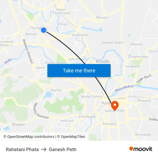 Rahatani Phata to Ganesh Peth map