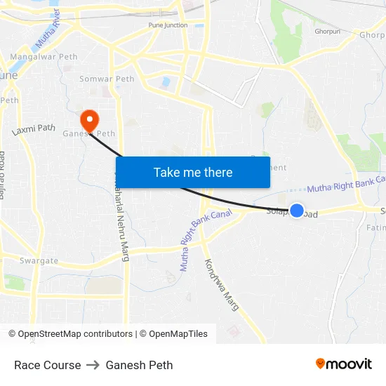 Race Course to Ganesh Peth map