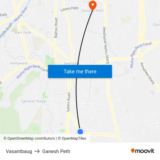 Vasantbaug to Ganesh Peth map