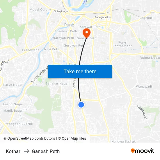 Kothari to Ganesh Peth map