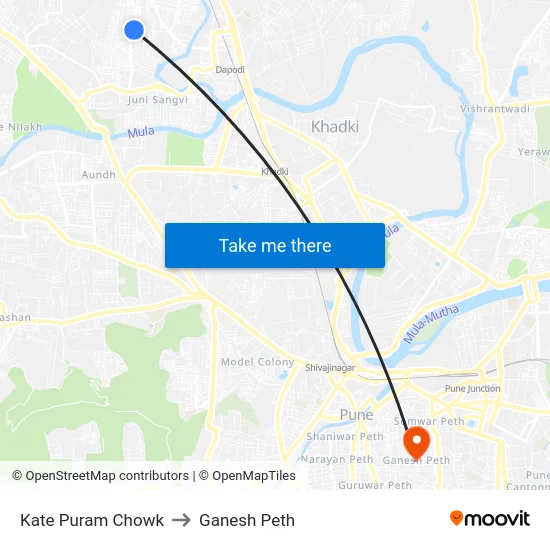 Kate Puram Chowk to Ganesh Peth map
