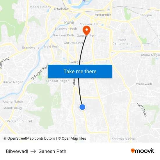 Bibvewadi to Ganesh Peth map