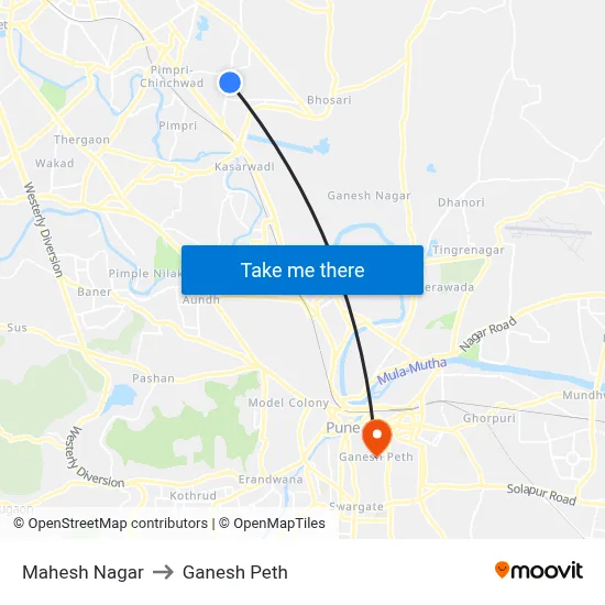 Mahesh Nagar to Ganesh Peth map