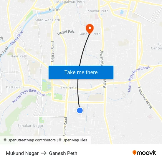Mukund Nagar to Ganesh Peth map
