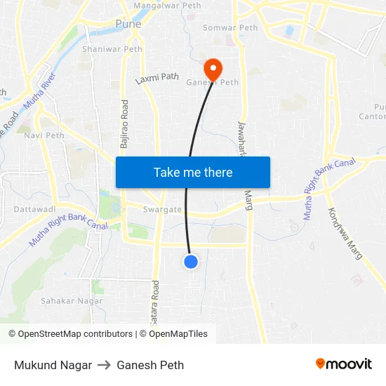 Mukund Nagar to Ganesh Peth map