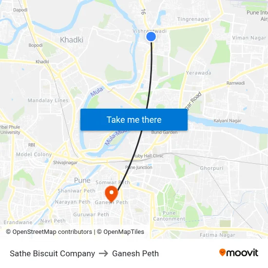 Sathe Biscuit Company to Ganesh Peth map