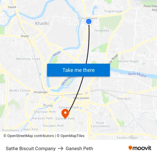 Sathe Biscuit Company to Ganesh Peth map