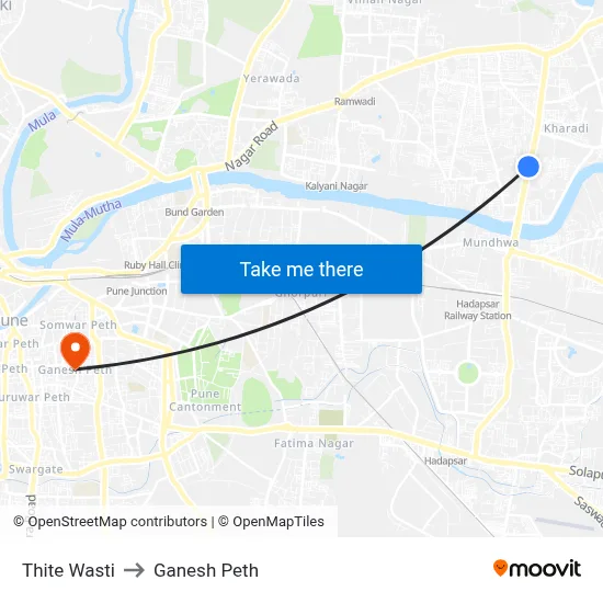 Thite Wasti to Ganesh Peth map