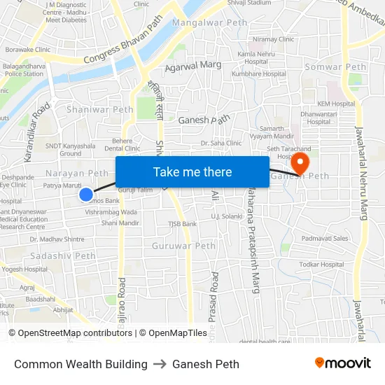 Common Wealth Building to Ganesh Peth map
