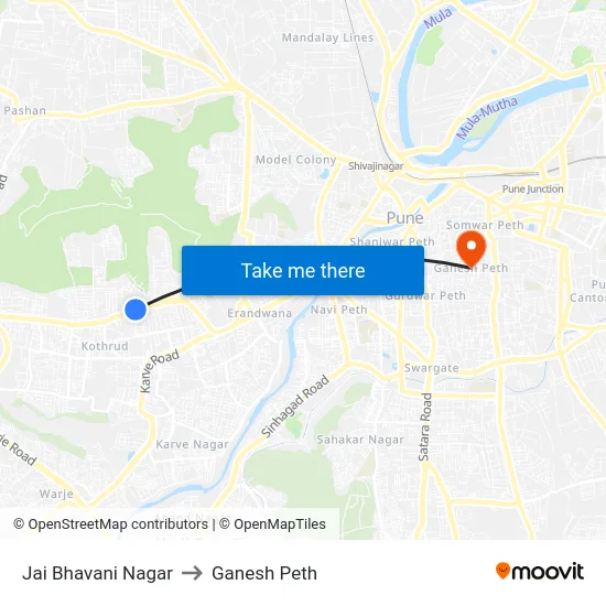 Jai Bhavani Nagar to Ganesh Peth map
