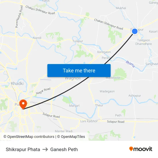 Shikrapur Phata to Ganesh Peth map