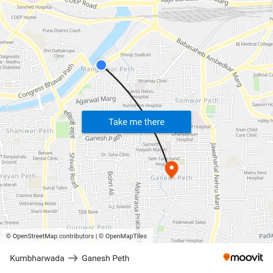 Kumbharwada to Ganesh Peth map