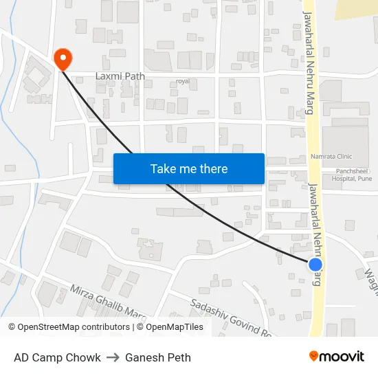 AD Camp Chowk to Ganesh Peth map