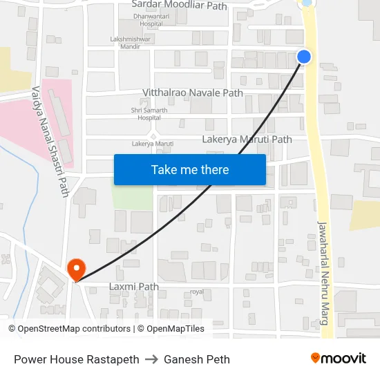 Power House Rastapeth to Ganesh Peth map