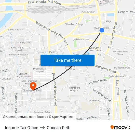 Income Tax Office to Ganesh Peth map