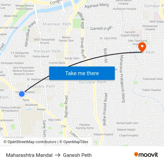 Maharashtra Mandal to Ganesh Peth map