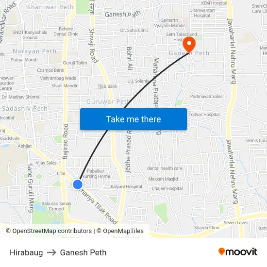 Hirabaug to Ganesh Peth map