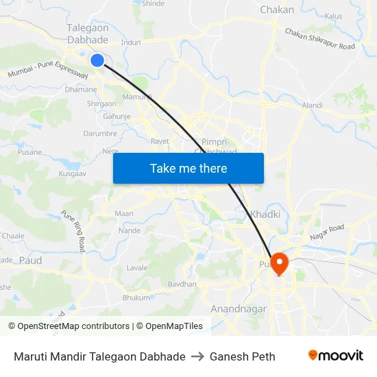 Maruti Mandir Talegaon Dabhade to Ganesh Peth map