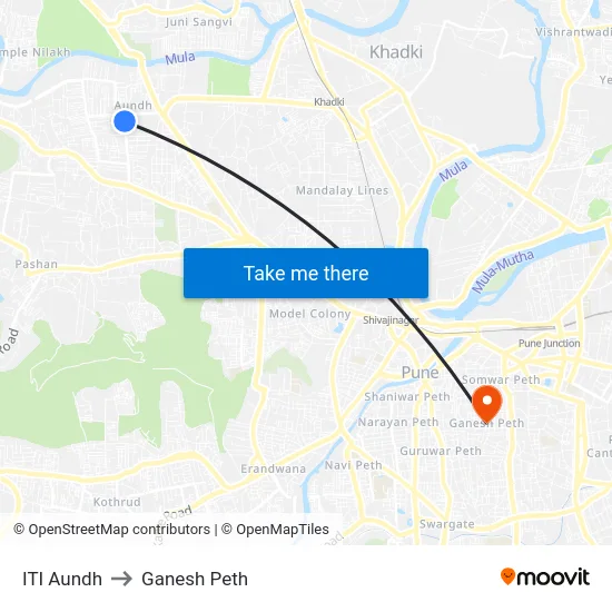 ITI Aundh to Ganesh Peth map