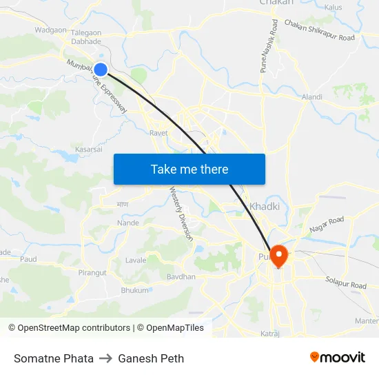 Somatne Phata to Ganesh Peth map