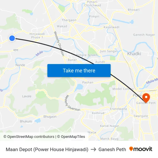 Maan Depot (Power House Hinjawadi) to Ganesh Peth map