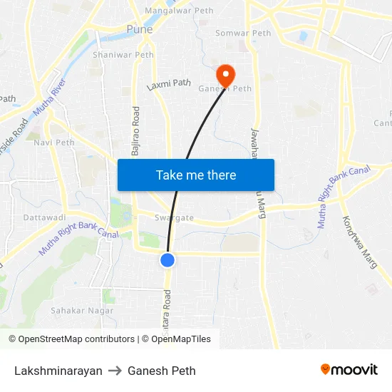Lakshminarayan to Ganesh Peth map