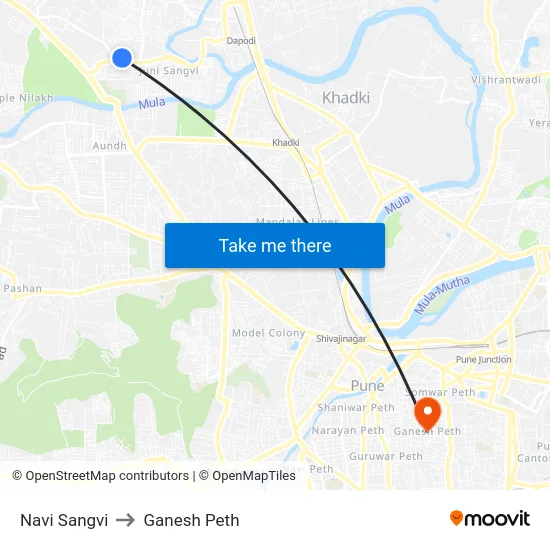 Navi Sangvi to Ganesh Peth map