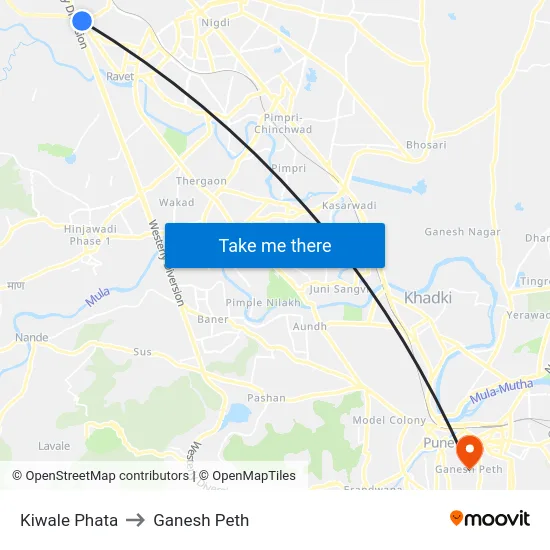 Kiwale Phata to Ganesh Peth map