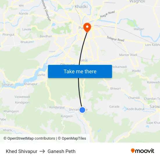 Khed Shivapur to Ganesh Peth map