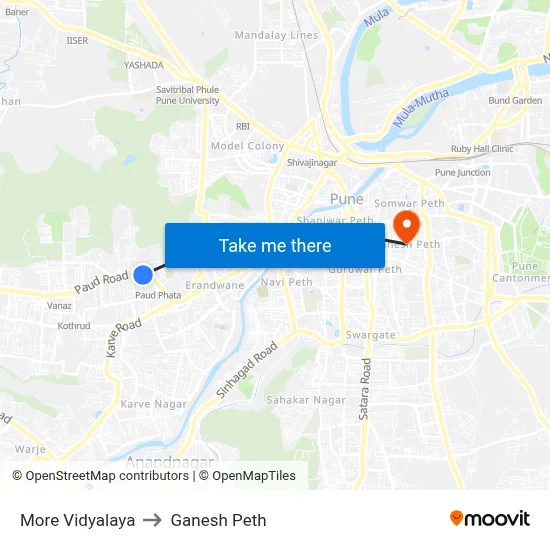 More Vidyalaya to Ganesh Peth map