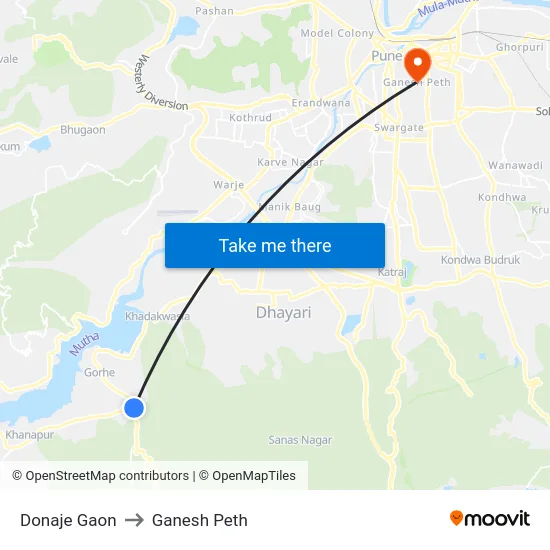 Donaje Gaon to Ganesh Peth map