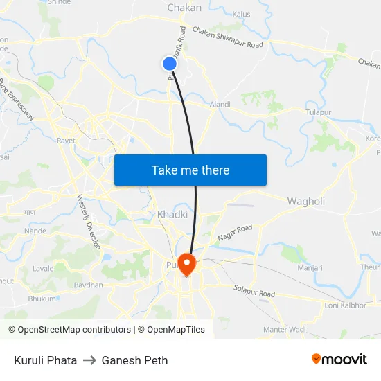 Kuruli Phata to Ganesh Peth map