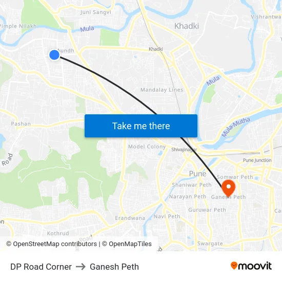 DP Road Corner to Ganesh Peth map