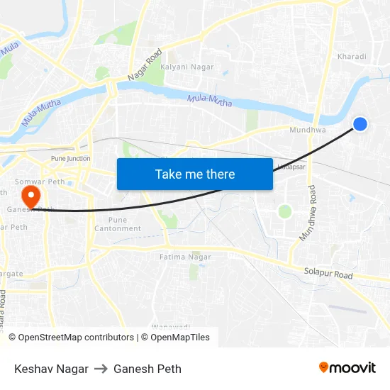 Keshav Nagar to Ganesh Peth map