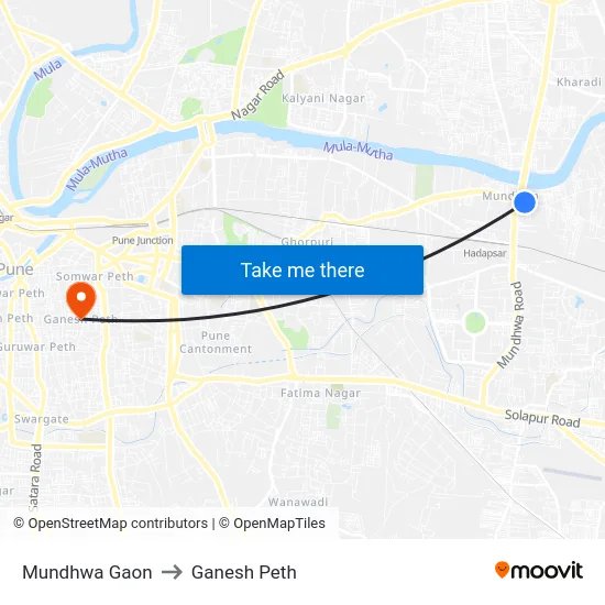 Mundhwa Gaon to Ganesh Peth map