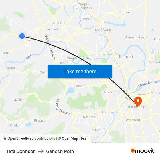Tata Johnson to Ganesh Peth map