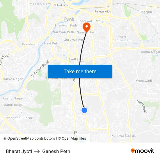 Bharat Jyoti to Ganesh Peth map
