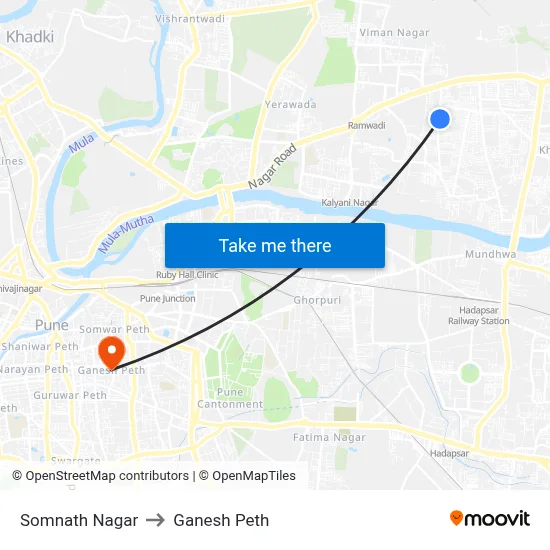 Somnath Nagar to Ganesh Peth map