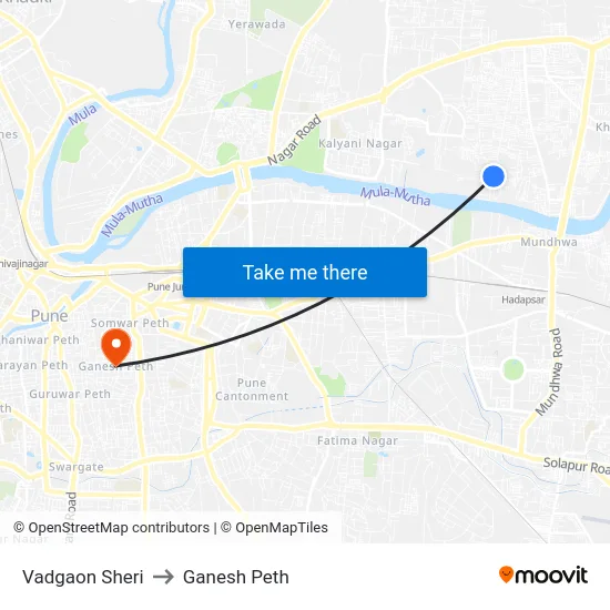 Vadgaon Sheri to Ganesh Peth map