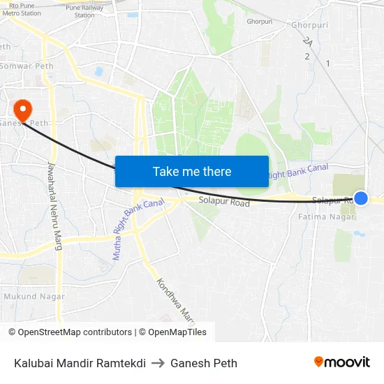 Kalubai Mandir Ramtekdi to Ganesh Peth map