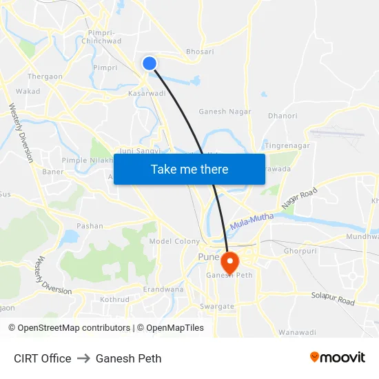 CIRT Office to Ganesh Peth map