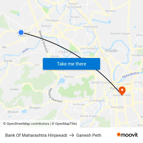 Bank Of Maharashtra Hinjawadi to Ganesh Peth map