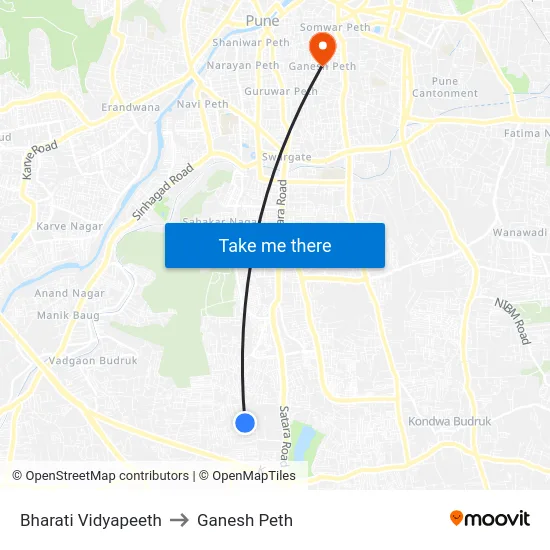Bharati Vidyapeeth to Ganesh Peth map