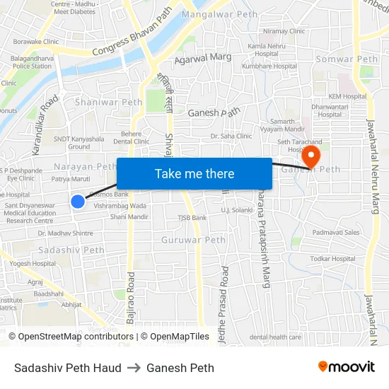 Sadashiv Peth Haud to Ganesh Peth map