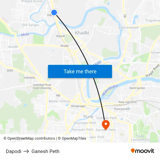 Dapodi to Ganesh Peth map