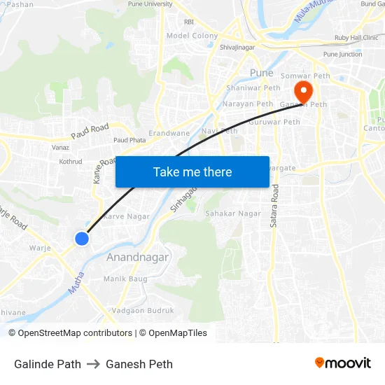 Galinde Path to Ganesh Peth map