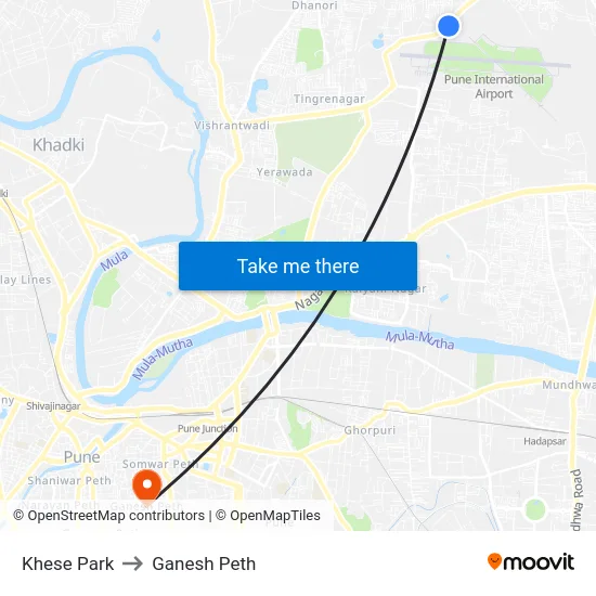 Khese Park to Ganesh Peth map