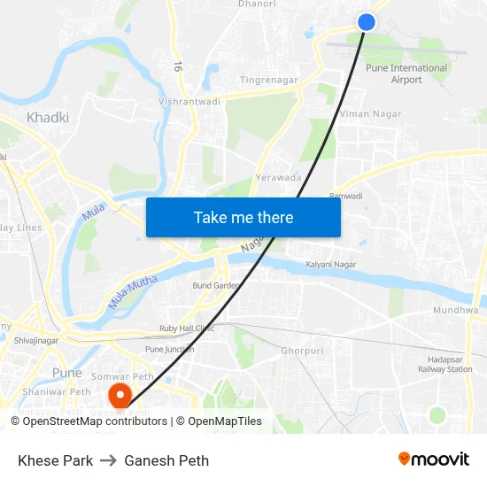 Khese Park to Ganesh Peth map